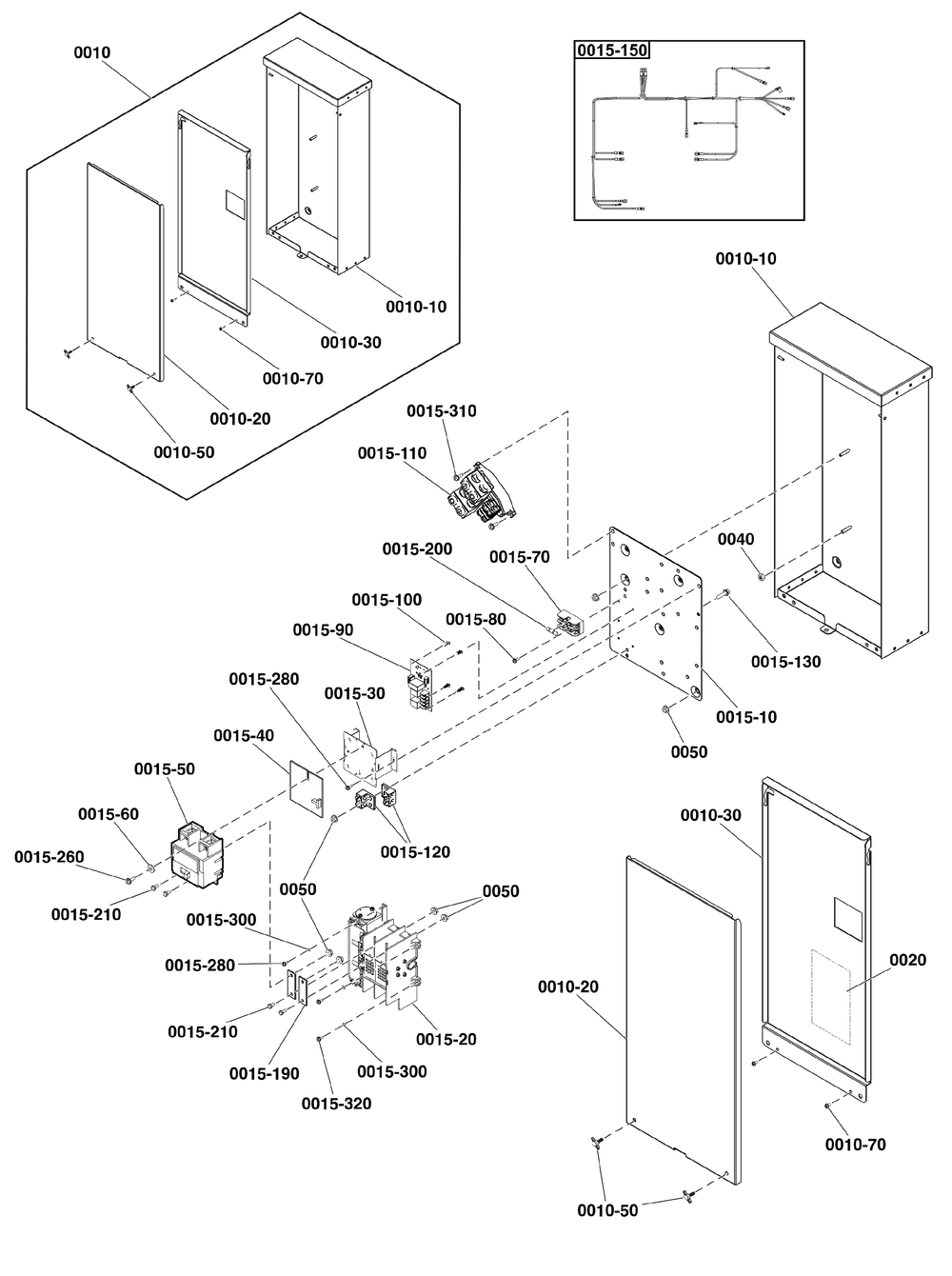 Transfer Switch - Hingeless Enclosure Diagram and Parts List for 040628-01  Briggs and Stratton Generator